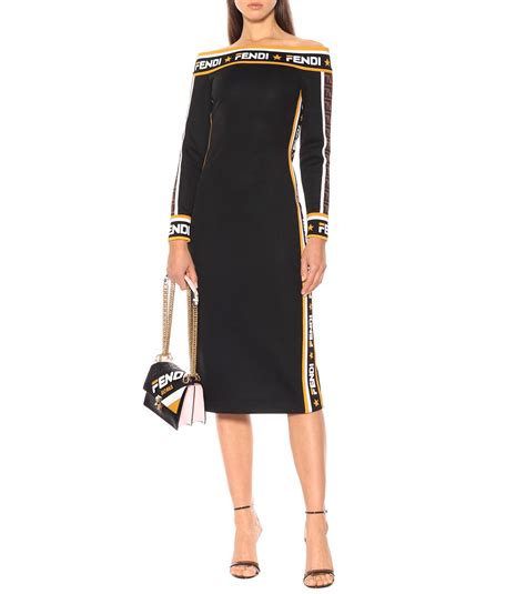 fendi black mini dress|fendi dress black and white.